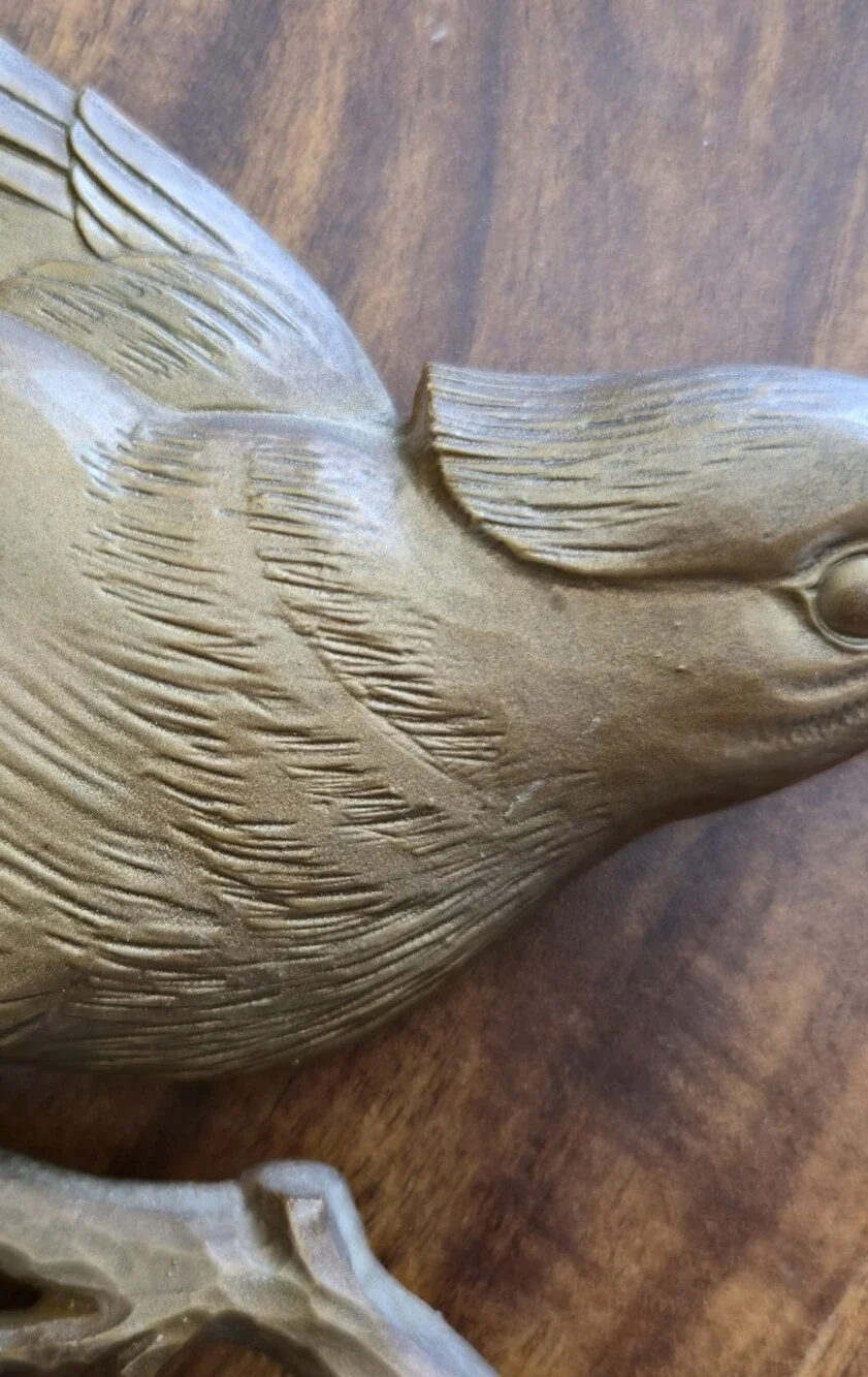 Vintage Syroco Gold Bird & Dogwood Wall Plaques Set of 3 (1967)